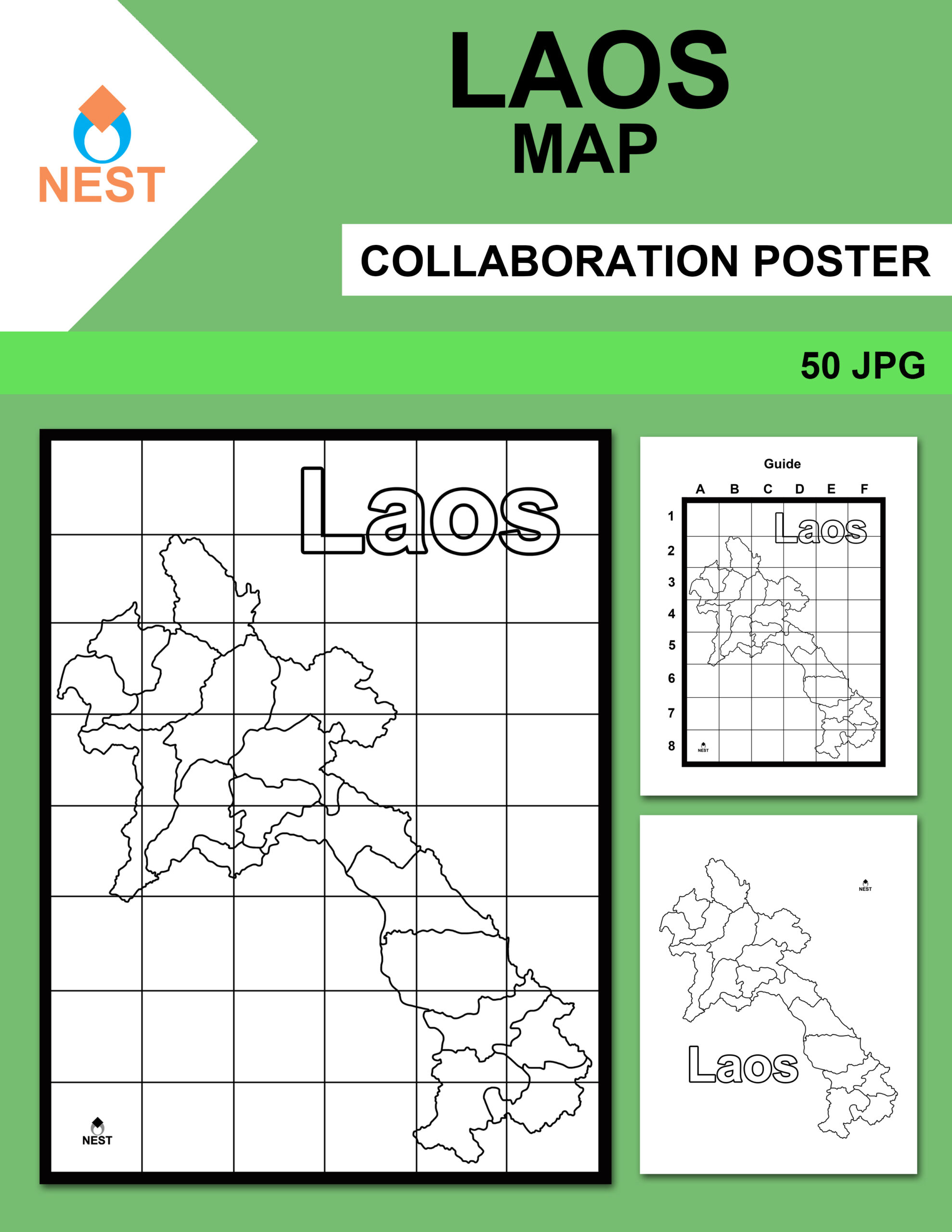 Laos Map Collaboration Poster
