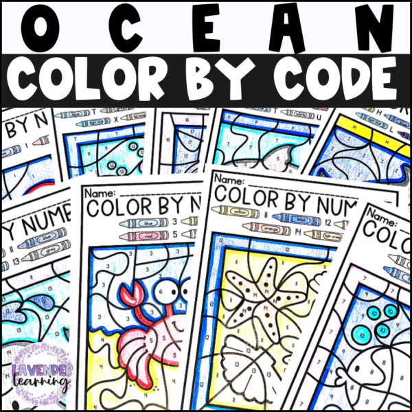 Ocean Color by Code Ocean Color by Number Ocean Color by Letter