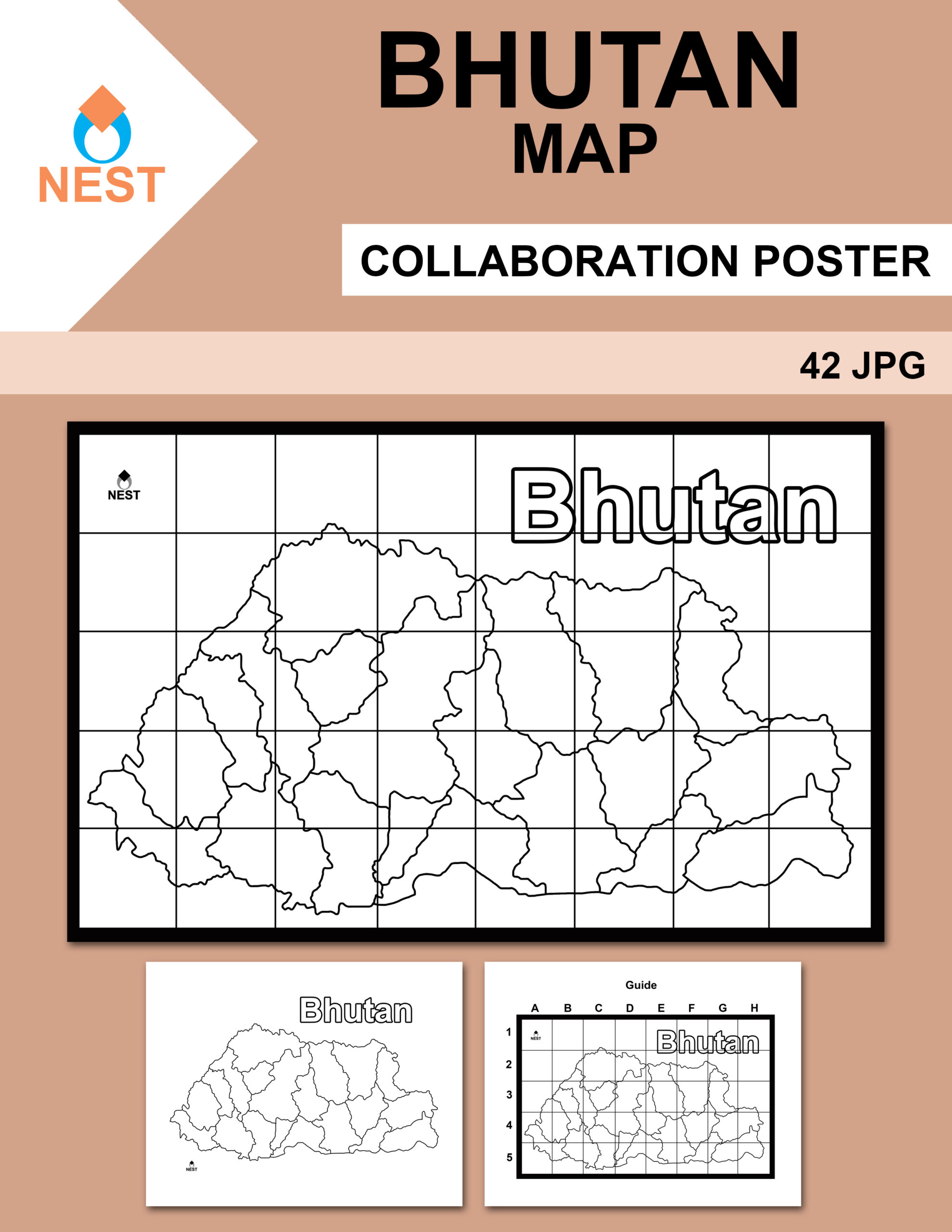 Bhutan Map Collaboration Poster