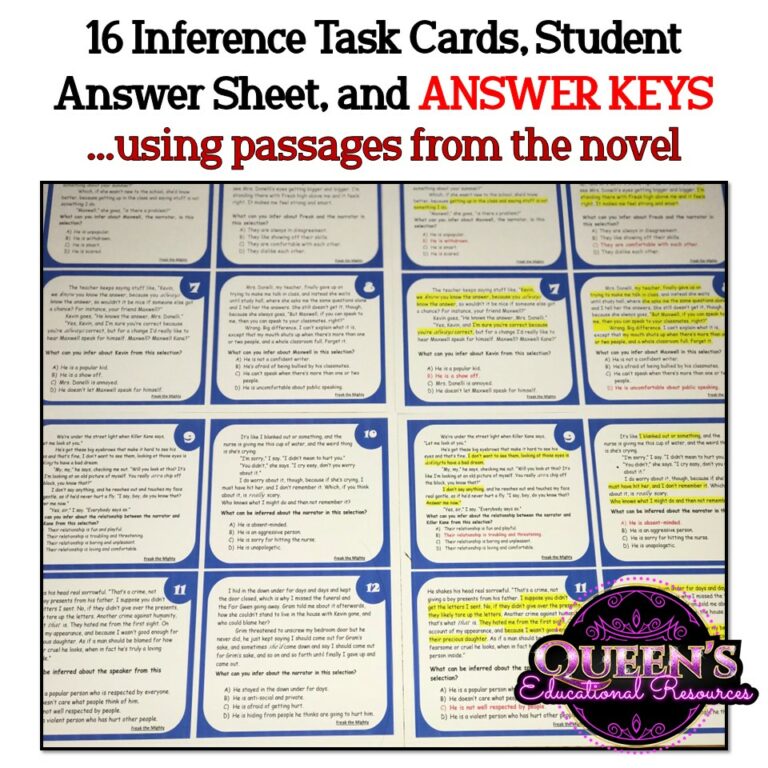Freak the Mighty Inference Test, Making Inferences, Freak the Mighty ...