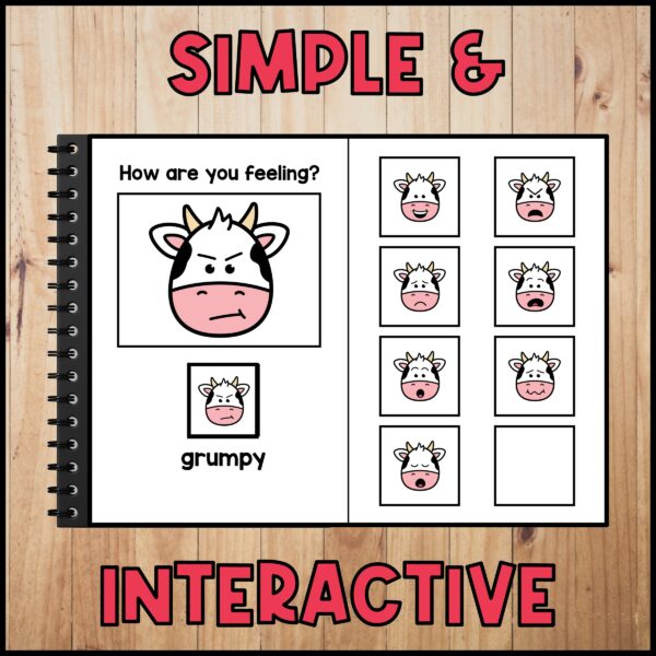 Farm Emotions Adapted Book | Cow Interactive Book | Made By Teachers