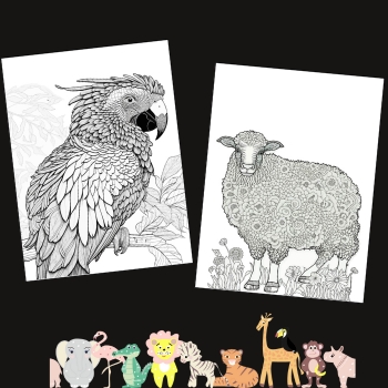 Animals Coloring Book Pages for Adults | Made By Teachers