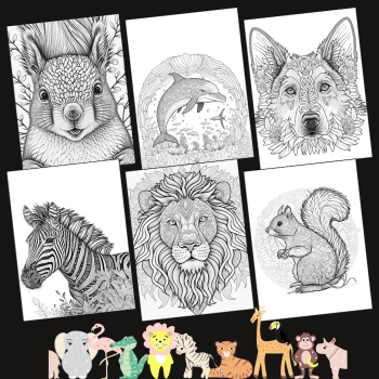 Animals Coloring Book Pages for Adults | Made By Teachers