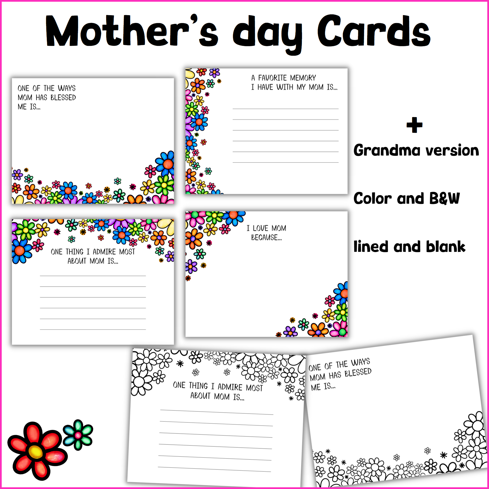 Mother's day cards | Mother's day Writing templates | For moms and grandmas  | Made By Teachers