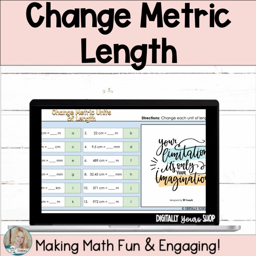 Change - Convert - Metric Units of Length Digital Self-Checking Math ...