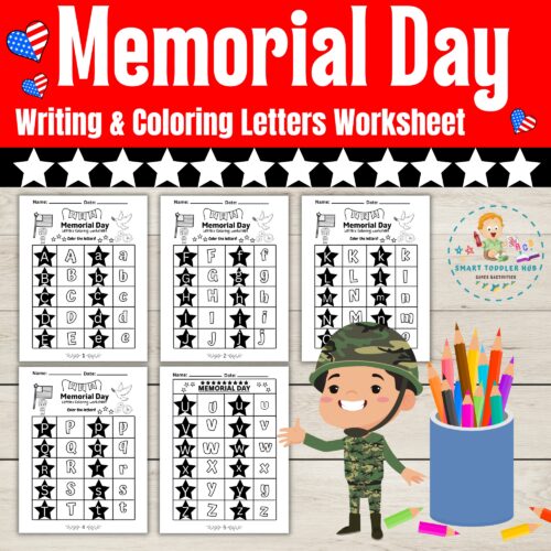 Memorial Day Activities: Writing and Coloring Letters Worksheet for ...