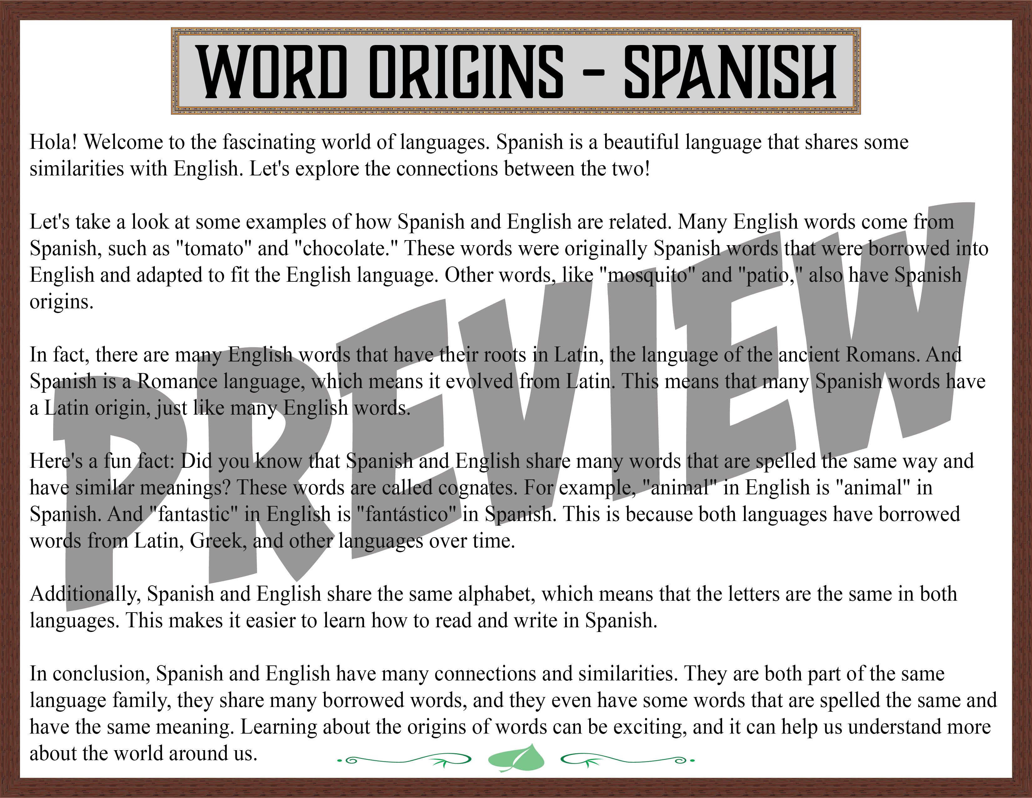 Word Origins Series: Everyday Words in Spanish | Made By Teachers