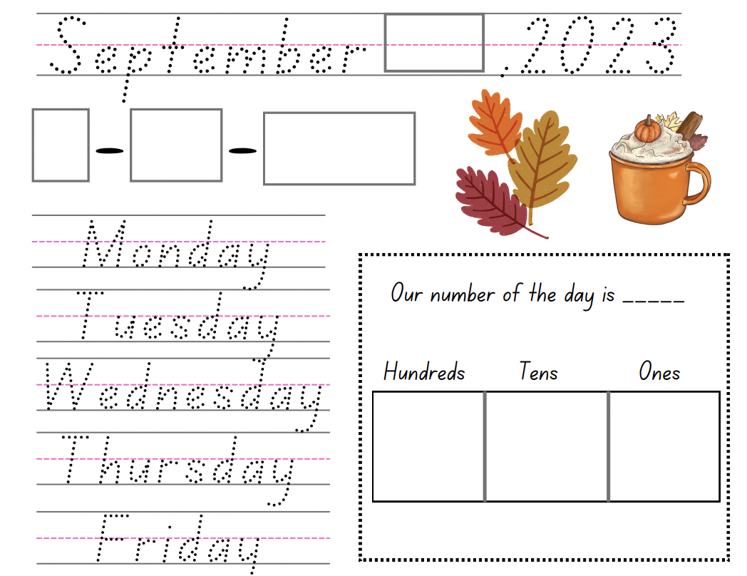 23 24 Daily Calendar Tracing Made By Teachers 23-24-daily-calendar-tracing-made-by-teachers
