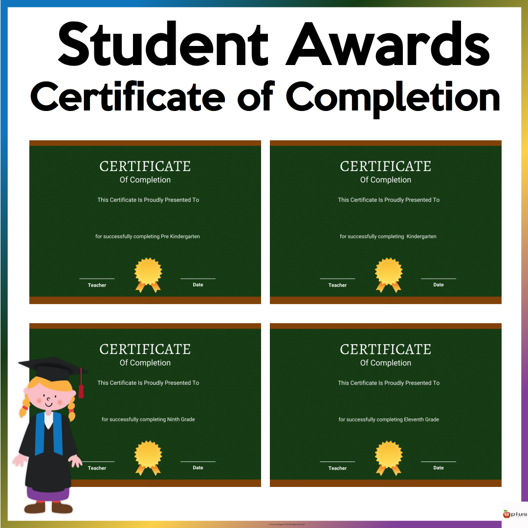 End of Year Certificate of Completion Chalkboard Theme