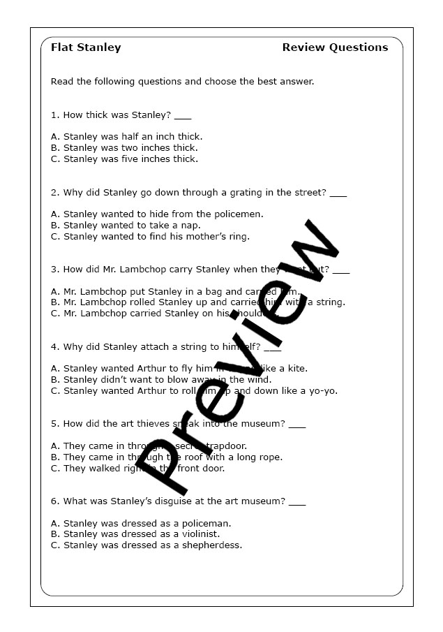 Jeff Brown &ldquo;Flat Stanley&rdquo; worksheets | Made By Teachers