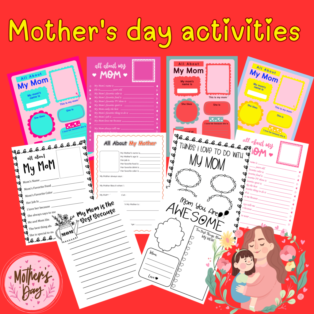 Mothers day writing prompts packet for 2nd, 3rd, and 4th grade Made