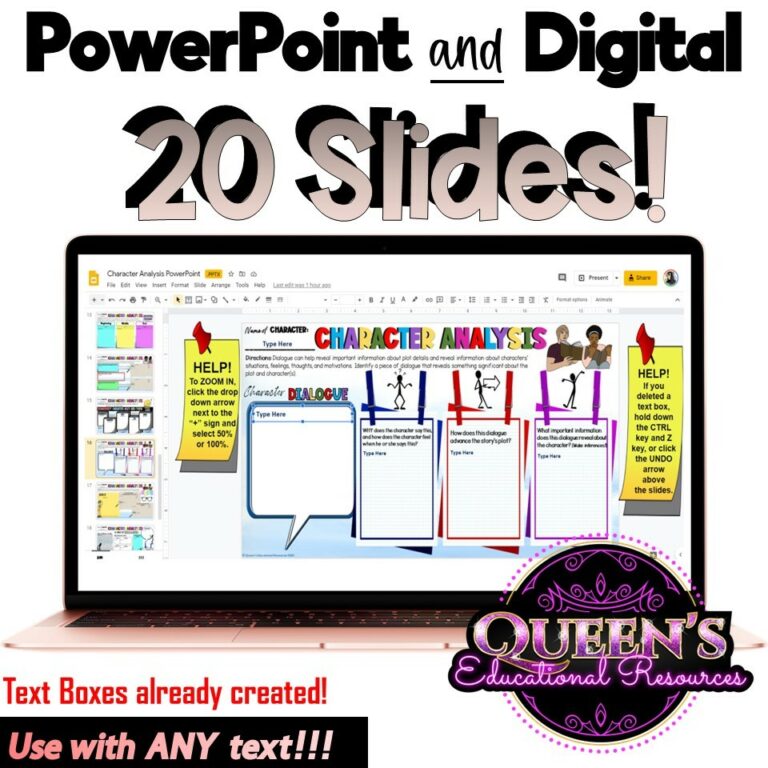 Character Analysis Graphic Organizers, Worksheets, and PowerPoint ...