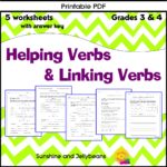 Linking Verbs and Helping Verbs - 5 worksheets & answer key - Grades 3 ...