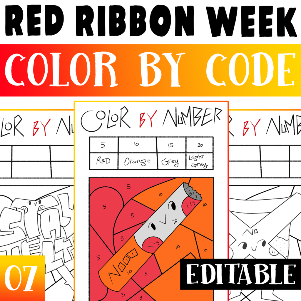 red-ribbon-week-editable-color-by-code-worksheets-activity-color-by