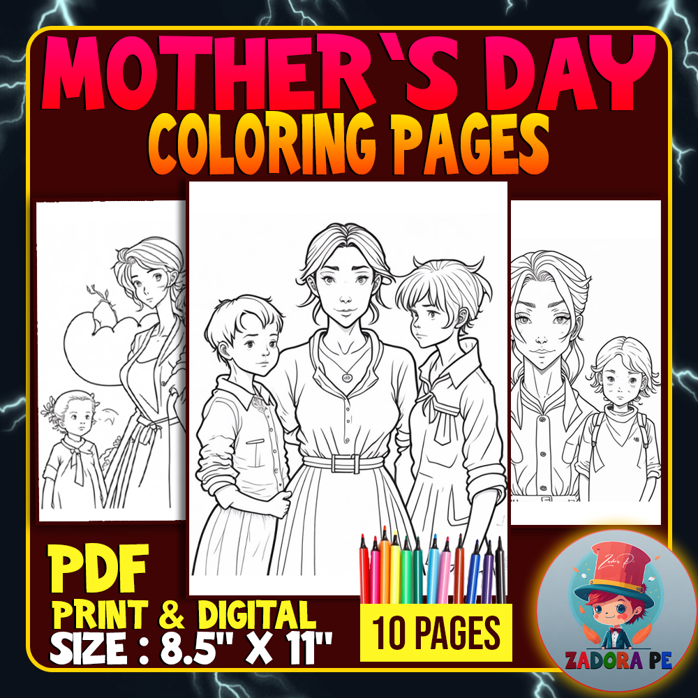 Mother's Day Coloring Pages (Anime Style) | Worksheets | Activities ...