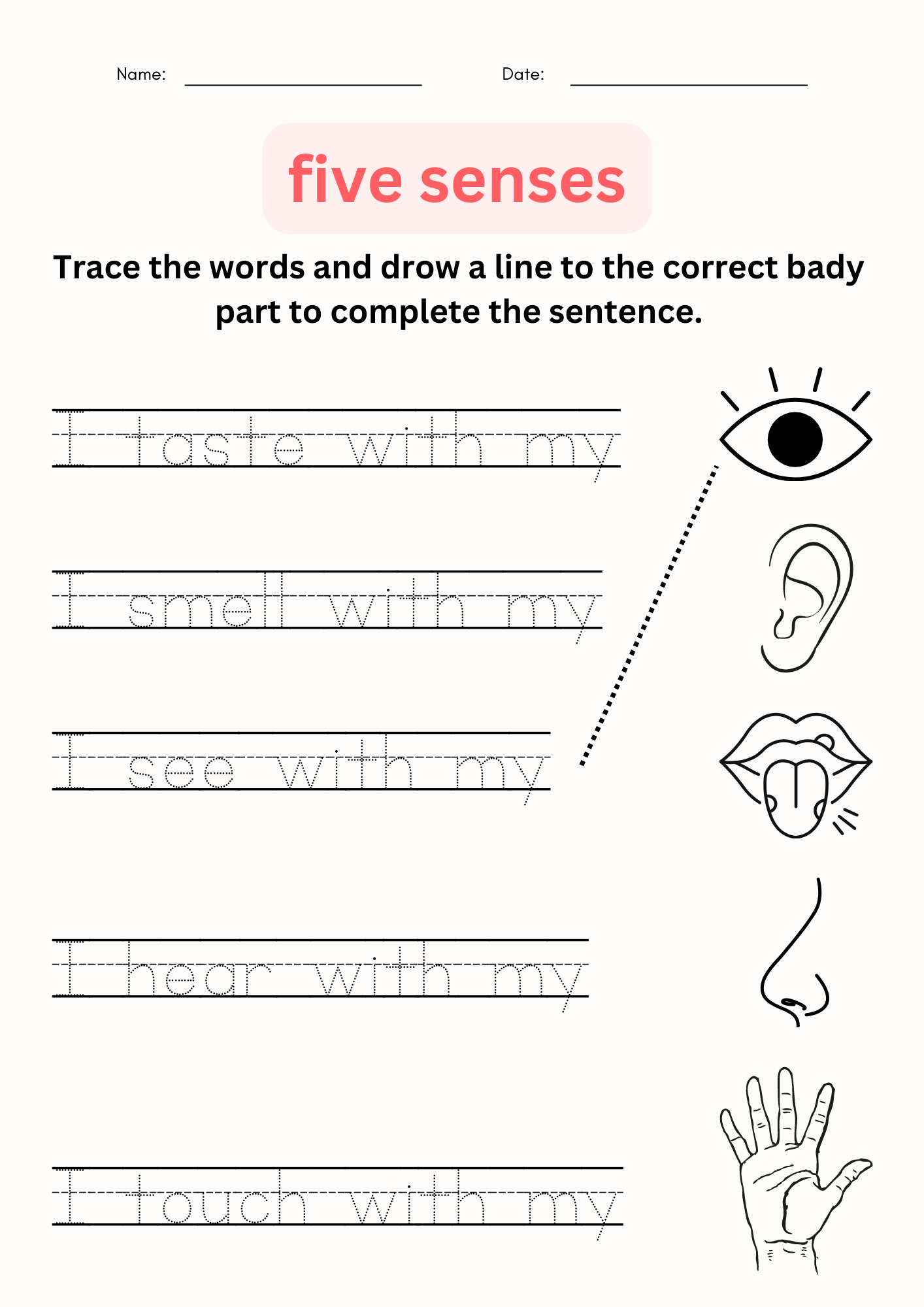 Observing Using The Five Senses Worksheets Science For Kindergarten