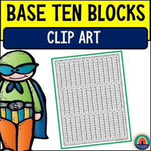 Base Ten Blocks Clipart: Printable Black & White Blocks for Hundreds ...