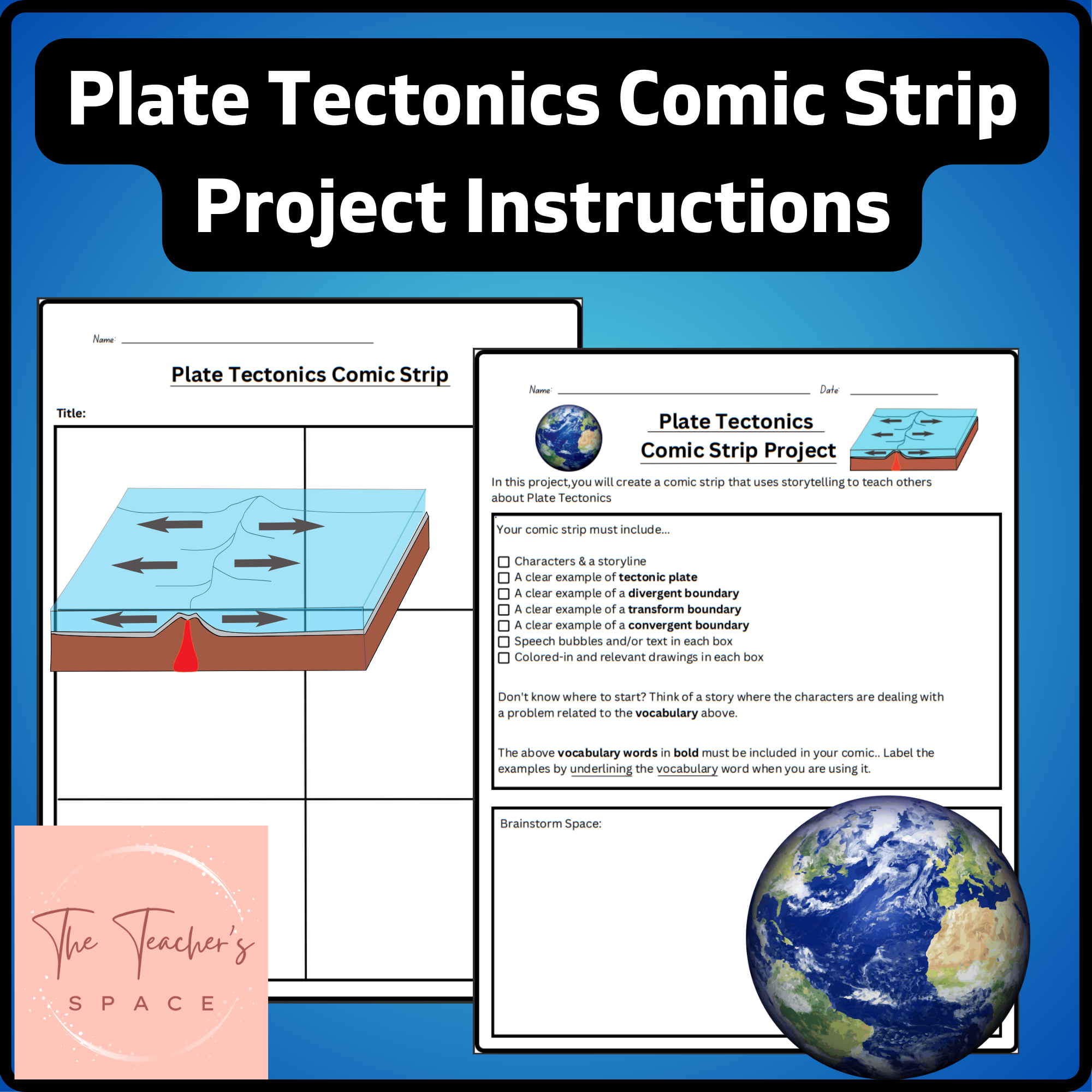 Plate Tectonics Comic Strip Project Instructions Made By Teachers