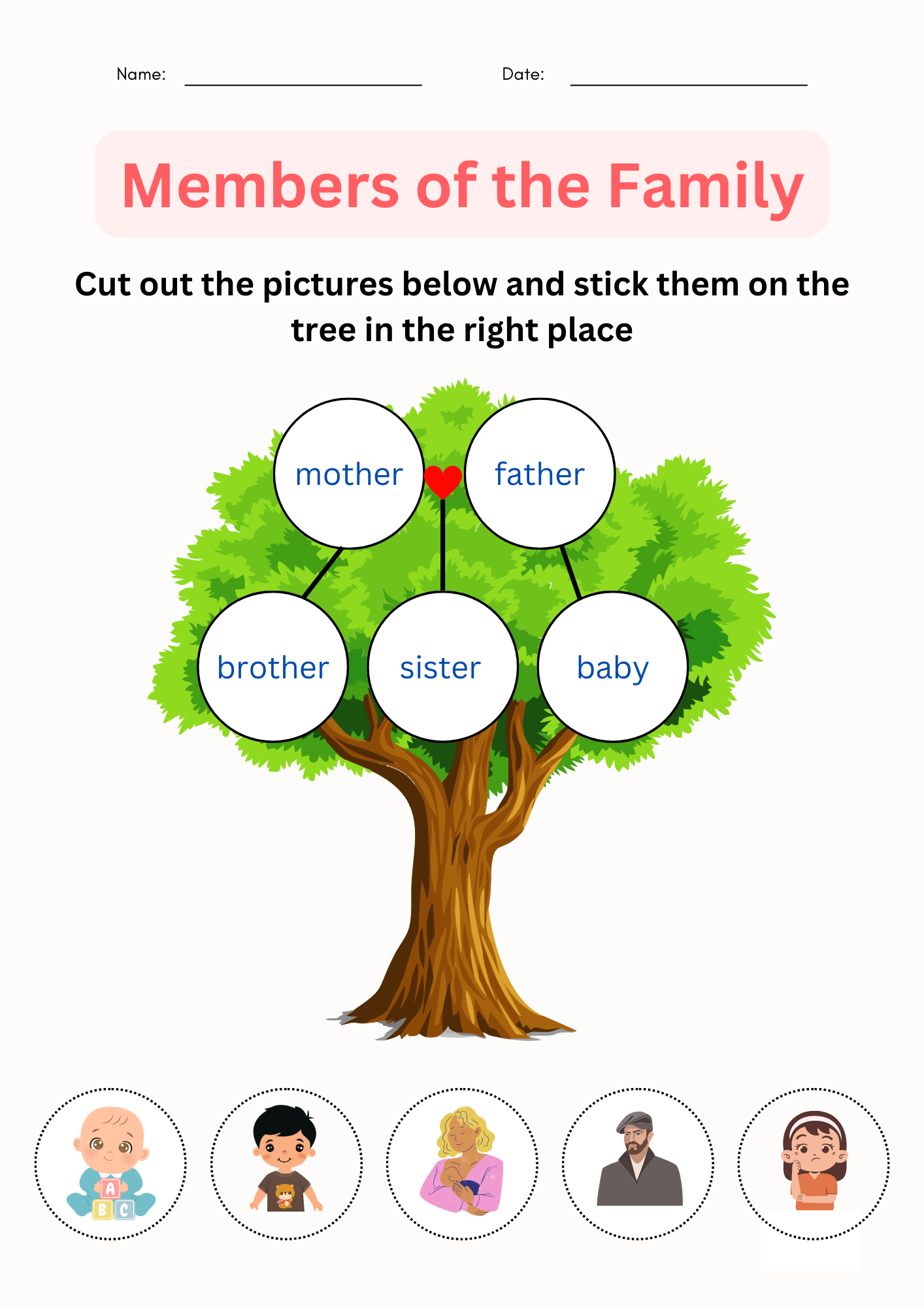 Download And Print Family Tree Worksheet For Kids Printable Free PDF 