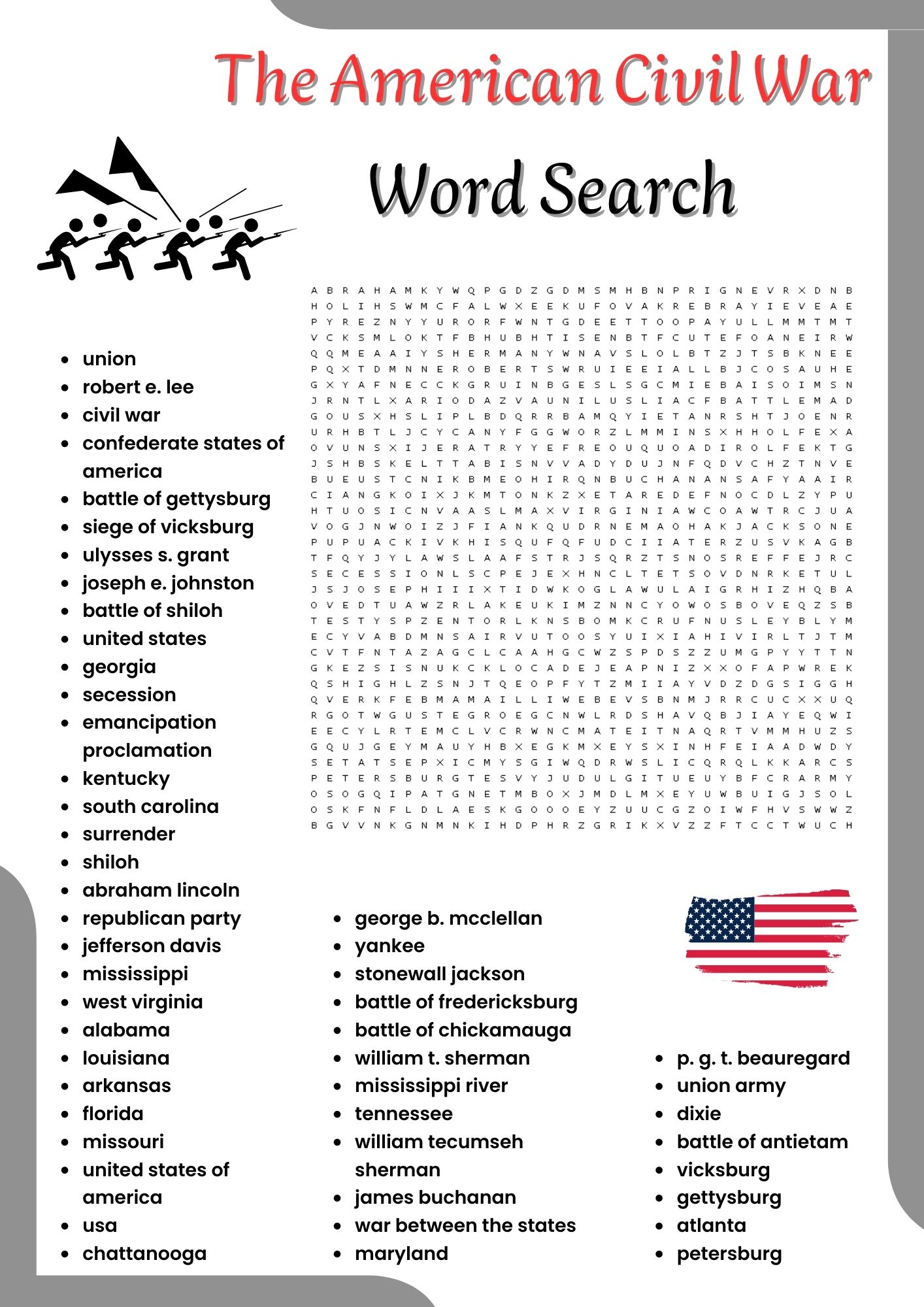 American Civil War Word Search Wordmint Vrogue co