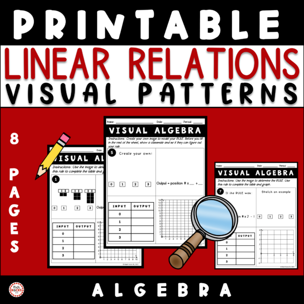 Visual Linear Pattern Printable Algebra Math Activity - Made By Teachers