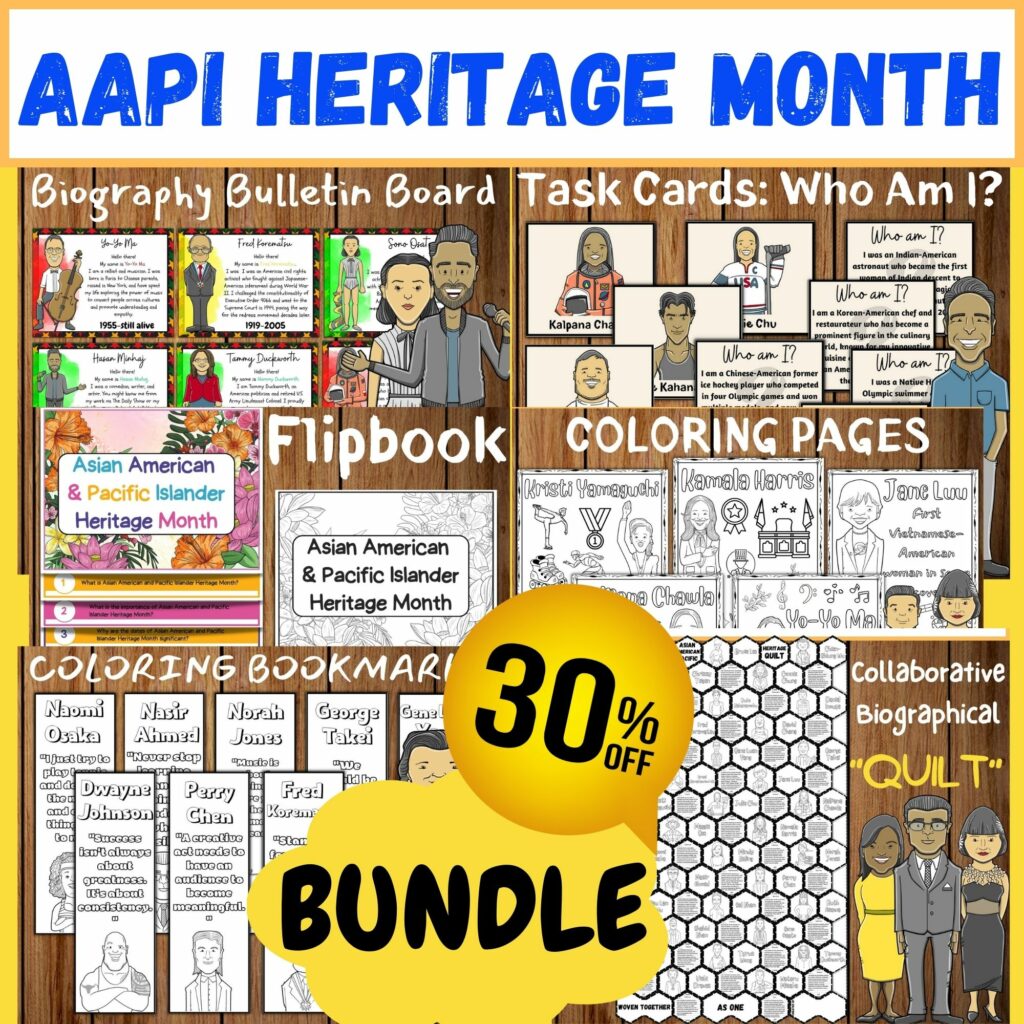 AAPI Heritage Month Ultimate Bundle AAPI Bulletin Board, Coloring and