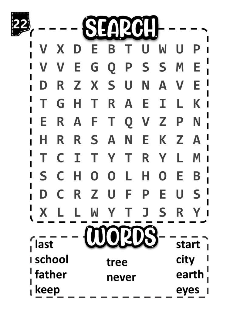 Fun and Effective Sight Word Word Search Workbook for Kids Made By