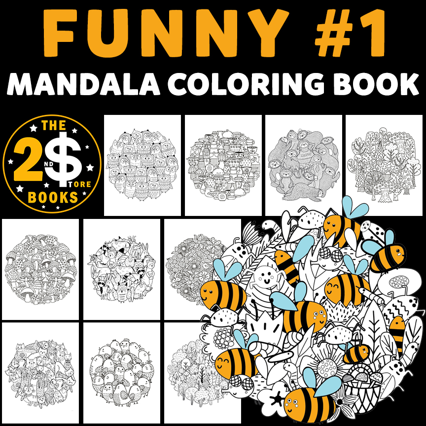 Funny Mandala Coloring Book - 13 Pages