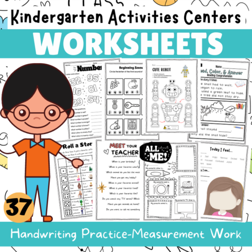 Kindergarten Activities Centers Worksheets-Handwriting Practice