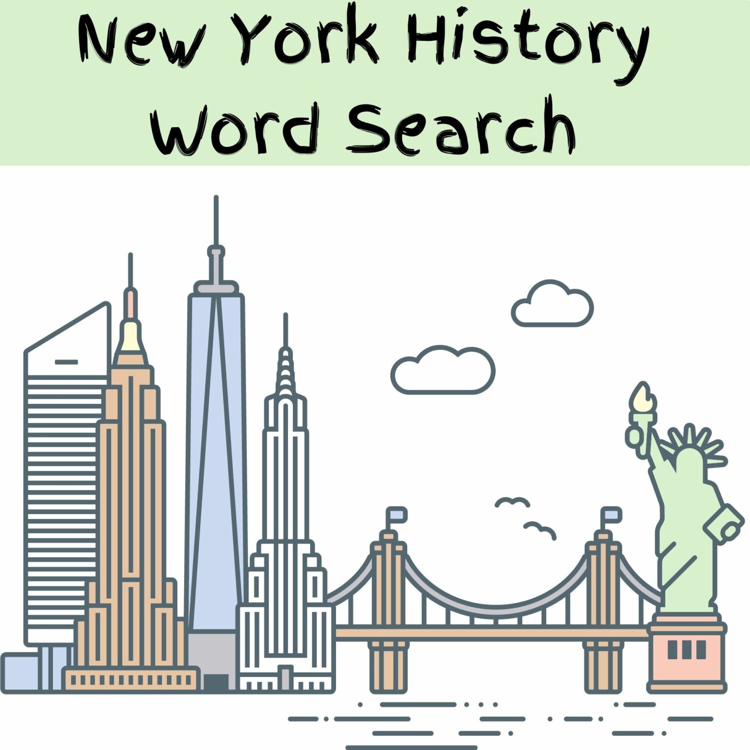 New York History Word Search Made By Teachers