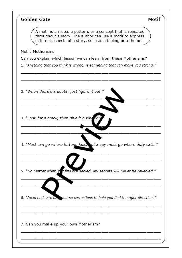 James Ponti "City Spies Golden Gate" worksheets Made By Teachers