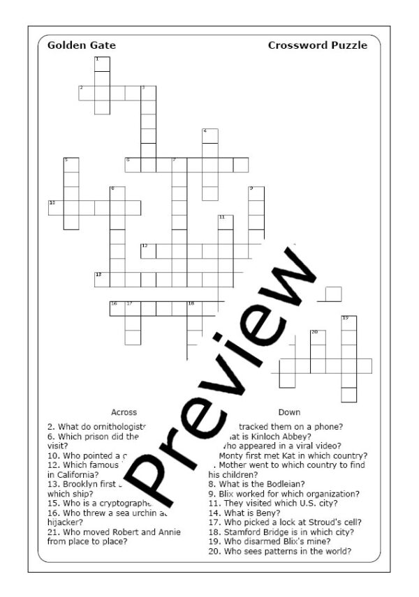 James Ponti "City Spies Golden Gate" worksheets Made By Teachers