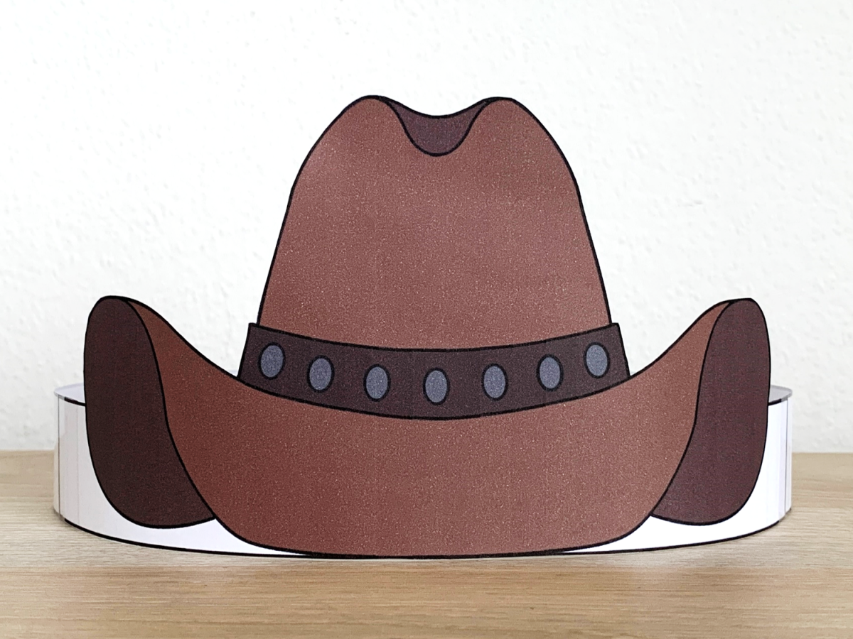 Wild West Paper Crowns Headbands Hats Printable Cowboy Craft Costume