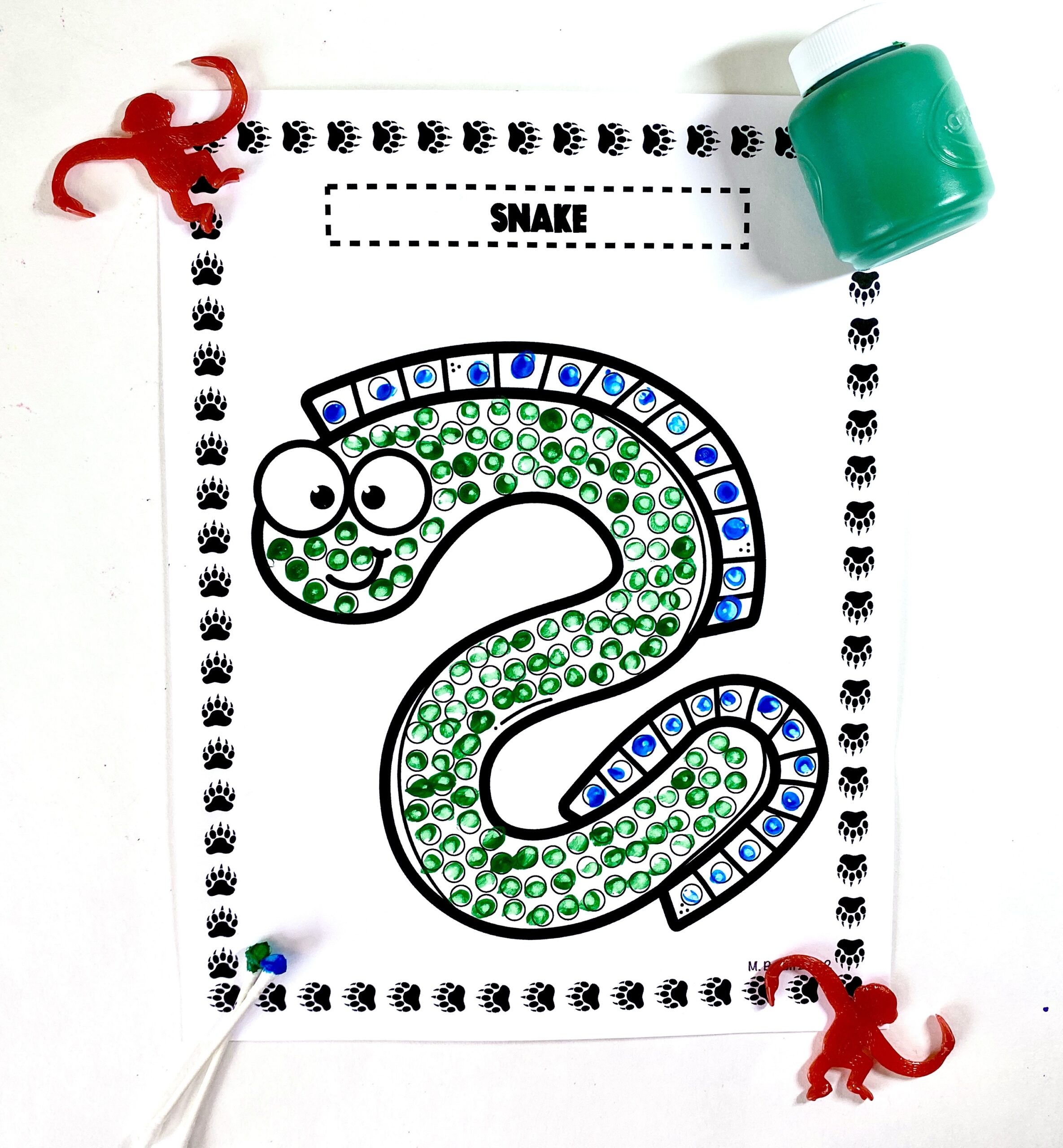 Zoo QTip Art Packet Made By Teachers