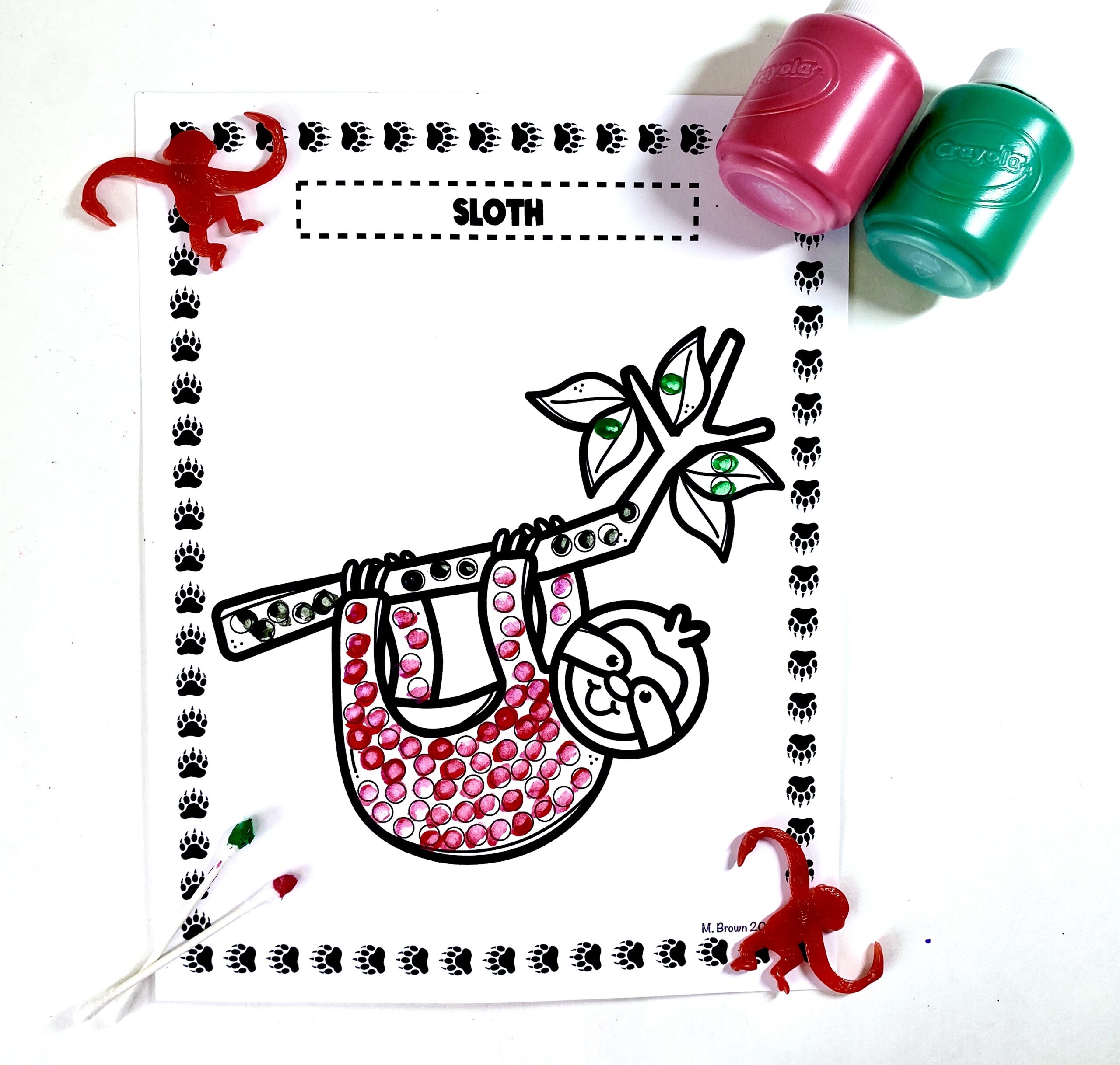 Zoo QTip Art Packet Made By Teachers