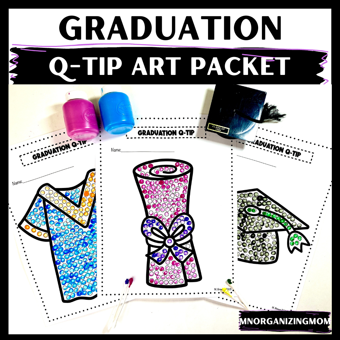 Graduation Q-Tip Art Packet