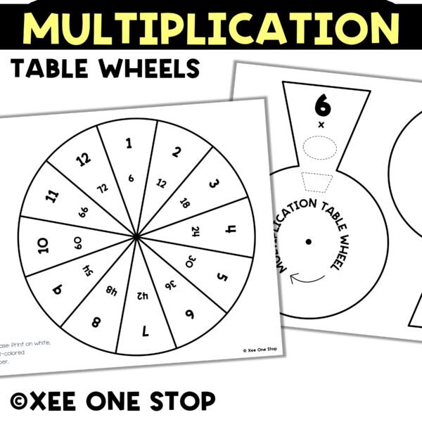 Multiplication Times Tables Wheel craft Practice Fluency Facts - Made ...