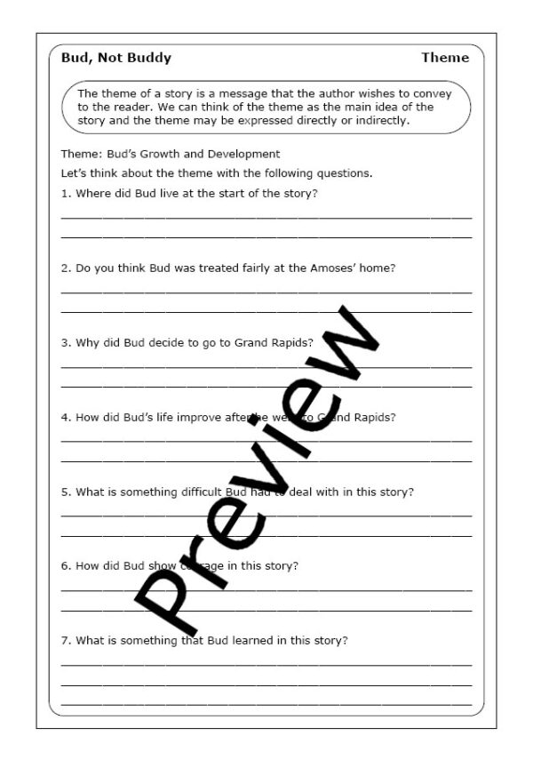 Christopher Paul Curtis "Bud, Not Buddy" worksheets | Made By Teachers