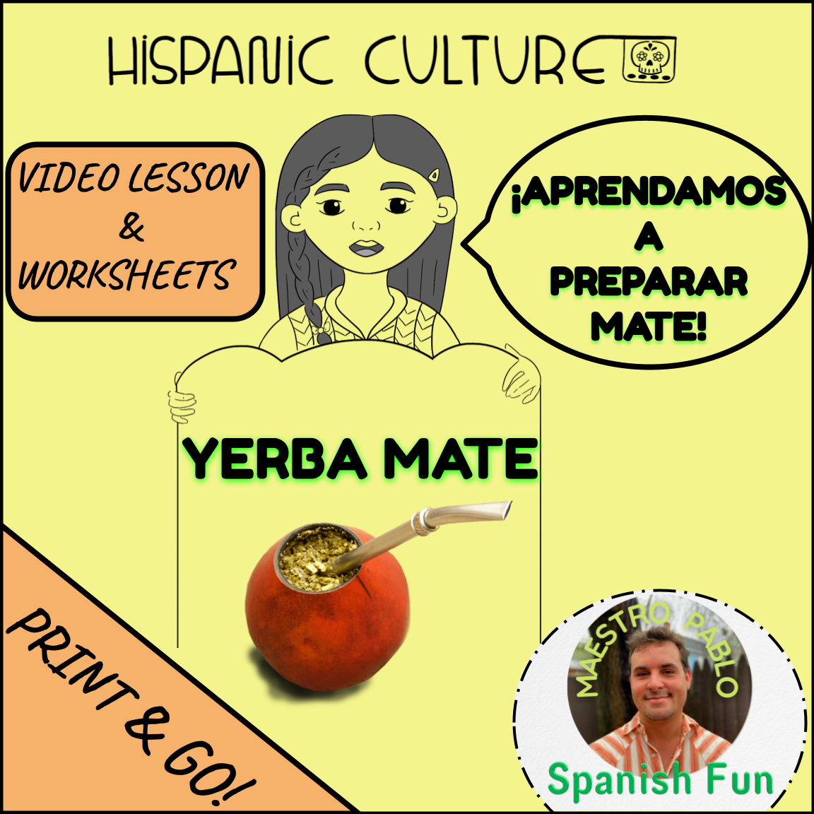 Yerba Mate Hispanic Culture Video Lesson and Printable Worksheets