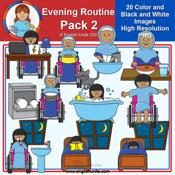 Clip Art - Evening Routine Sequence Pack 2 | Made By Teachers