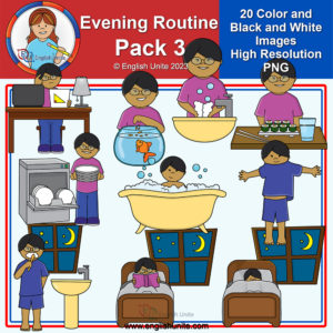 Clip Art - Evening Routine Sequence Bundle | Made By Teachers