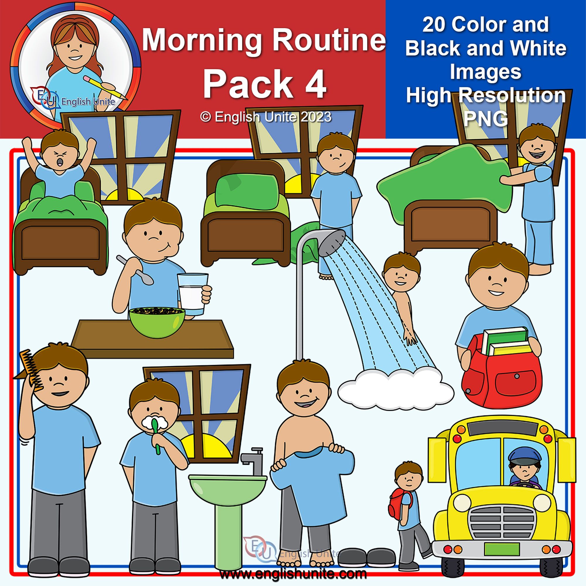 Clip Art Morning Routine Sequence Pack 4 Made By Teachers