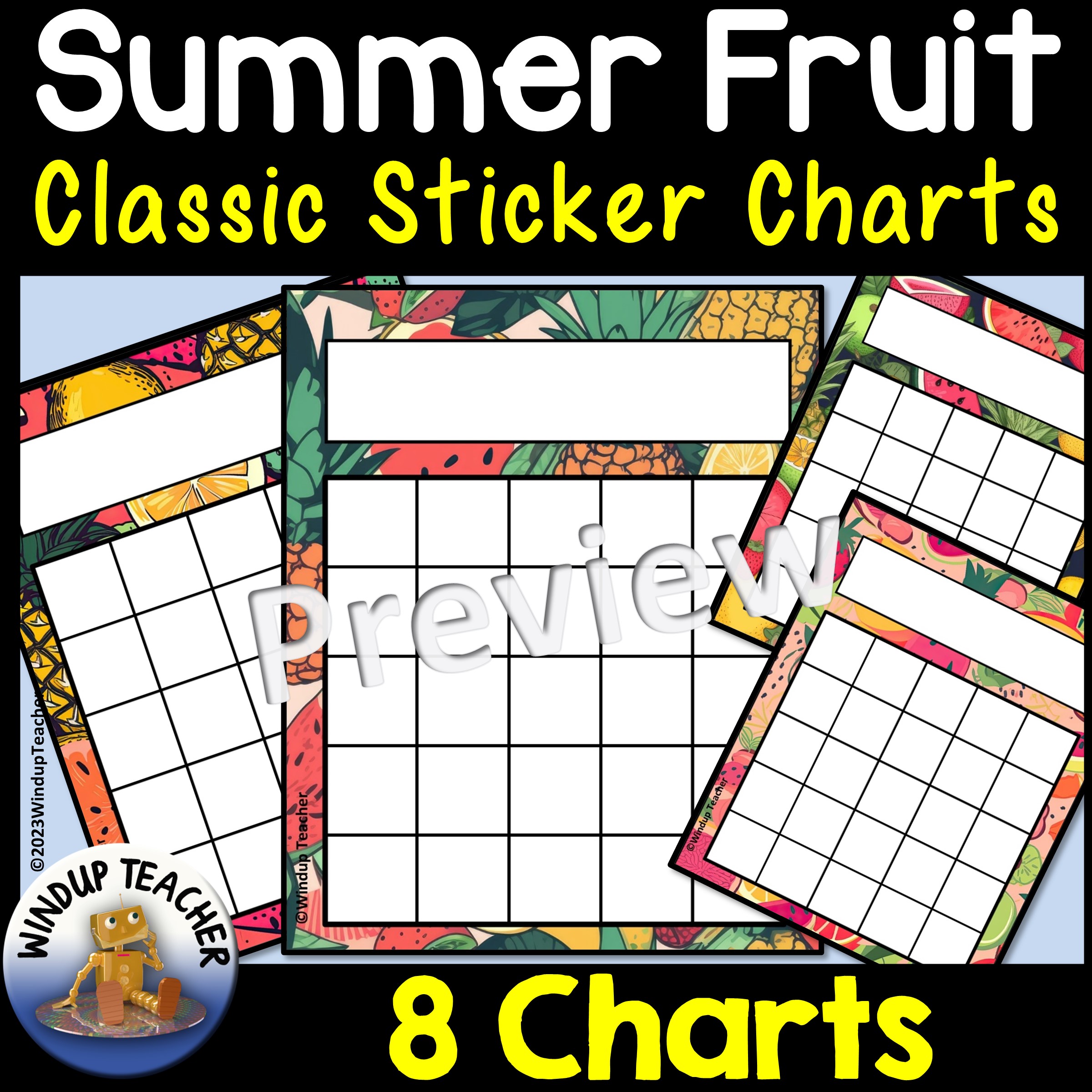 Summer Fruit Classic Sticker Charts