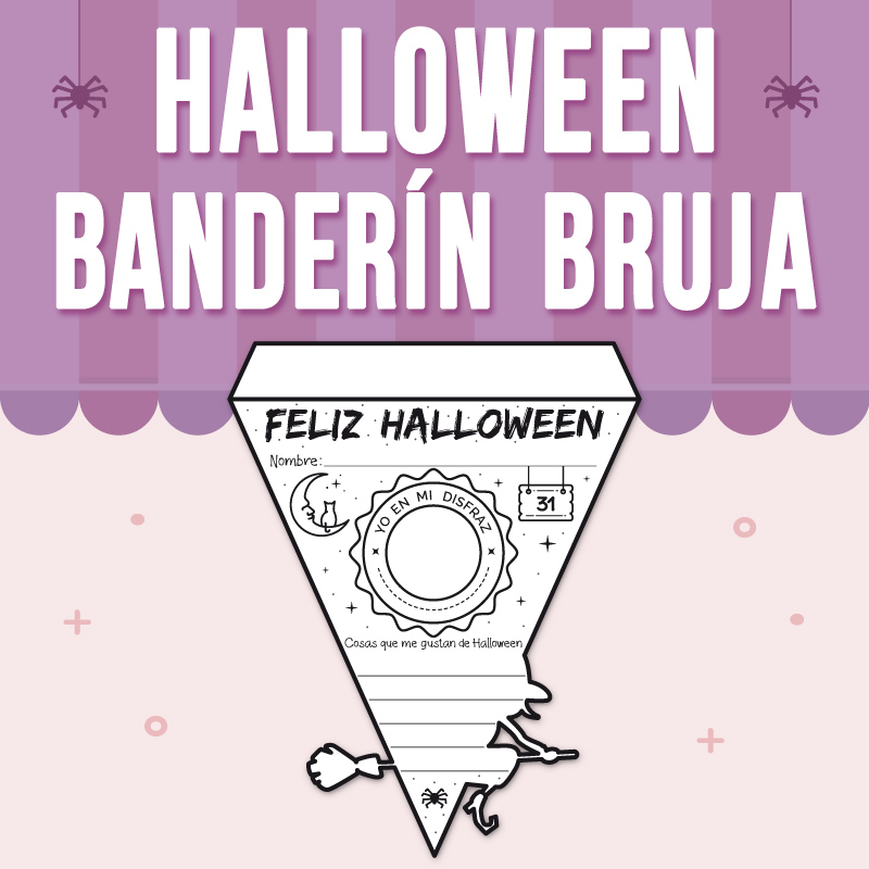 Halloween Banderín | Versión 2 Bruja