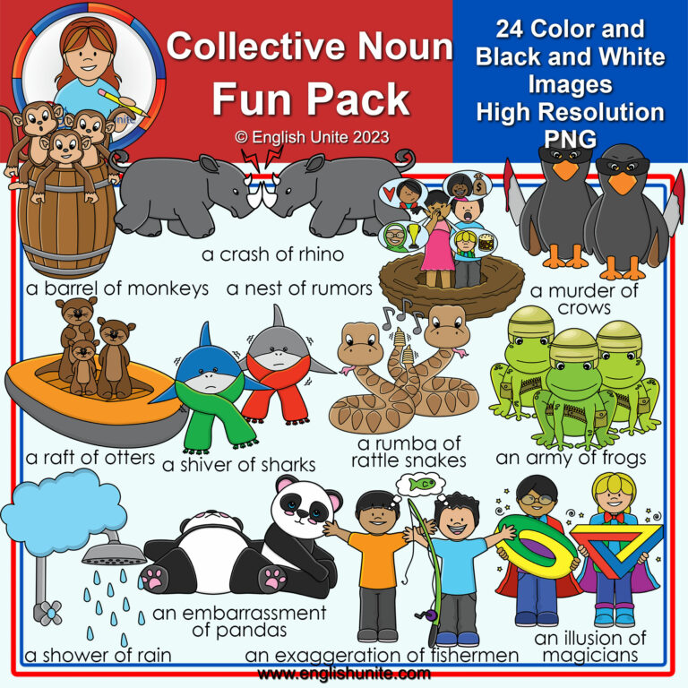 Clip Art Collective Nouns Fun Pack Made By Teachers