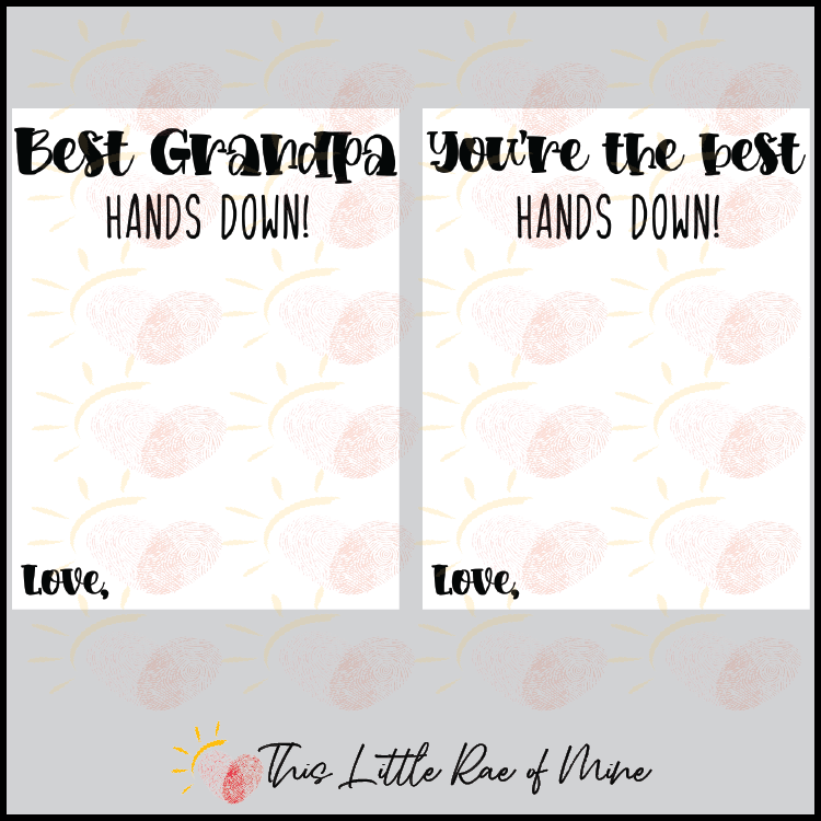 You're the best - Hands Down - Father's Day - printable - Handprint art ...