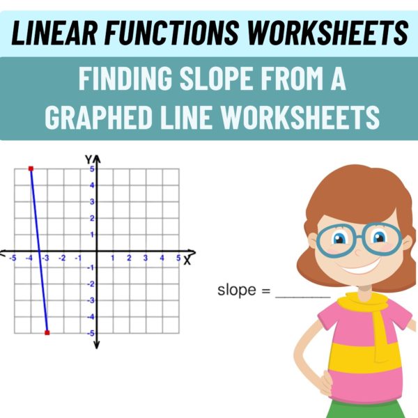 Linear Functions - Finding Slope from a Graphed Line Worksheets | Made ...