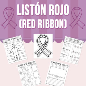 Semana del Listón Rojo Manualidad, Escritura y Reflexión Sobre las Drogas (Red Ribbon in Spanish)