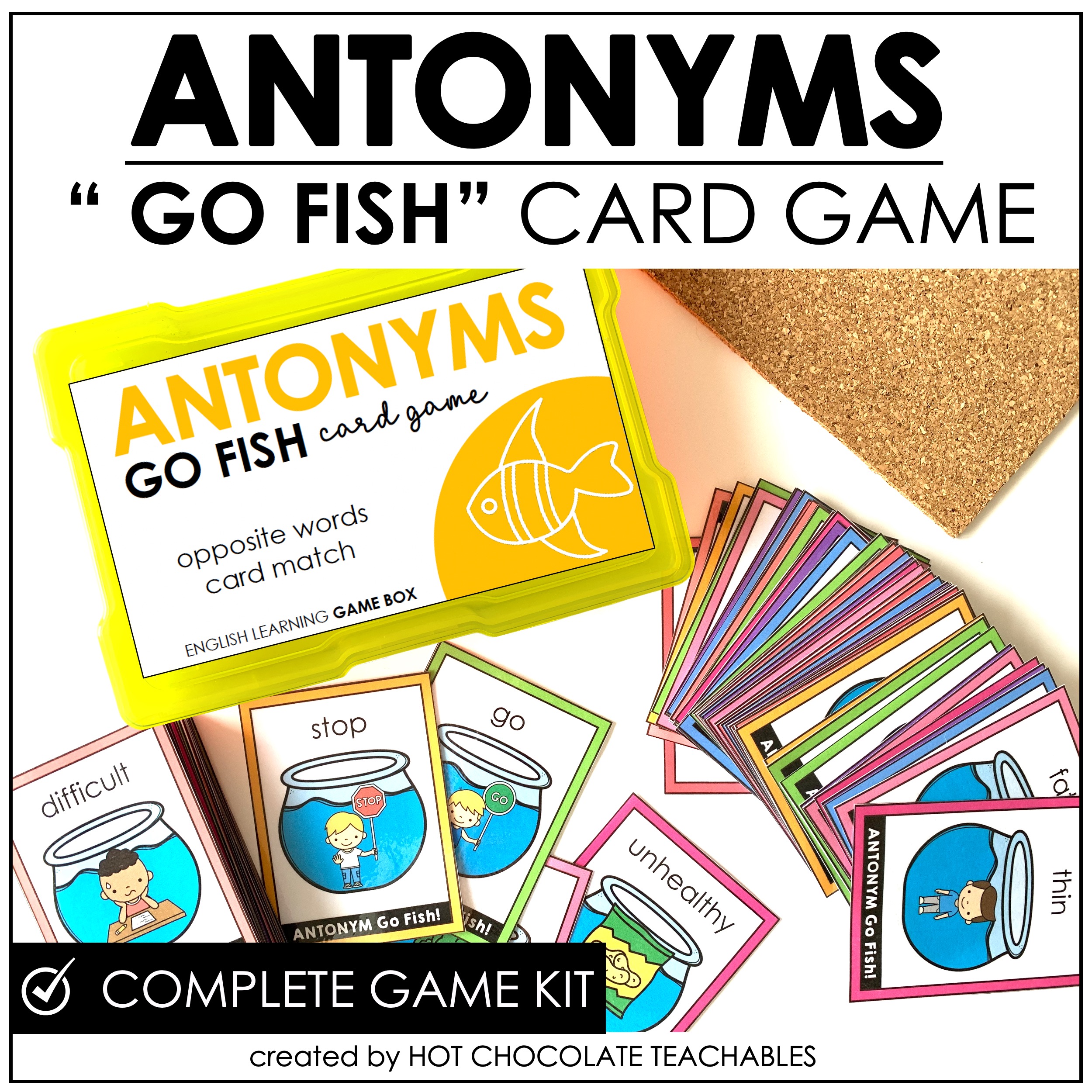 Antonym & Opposite Words Card Game - GO FISH - Vocabulary Building ...