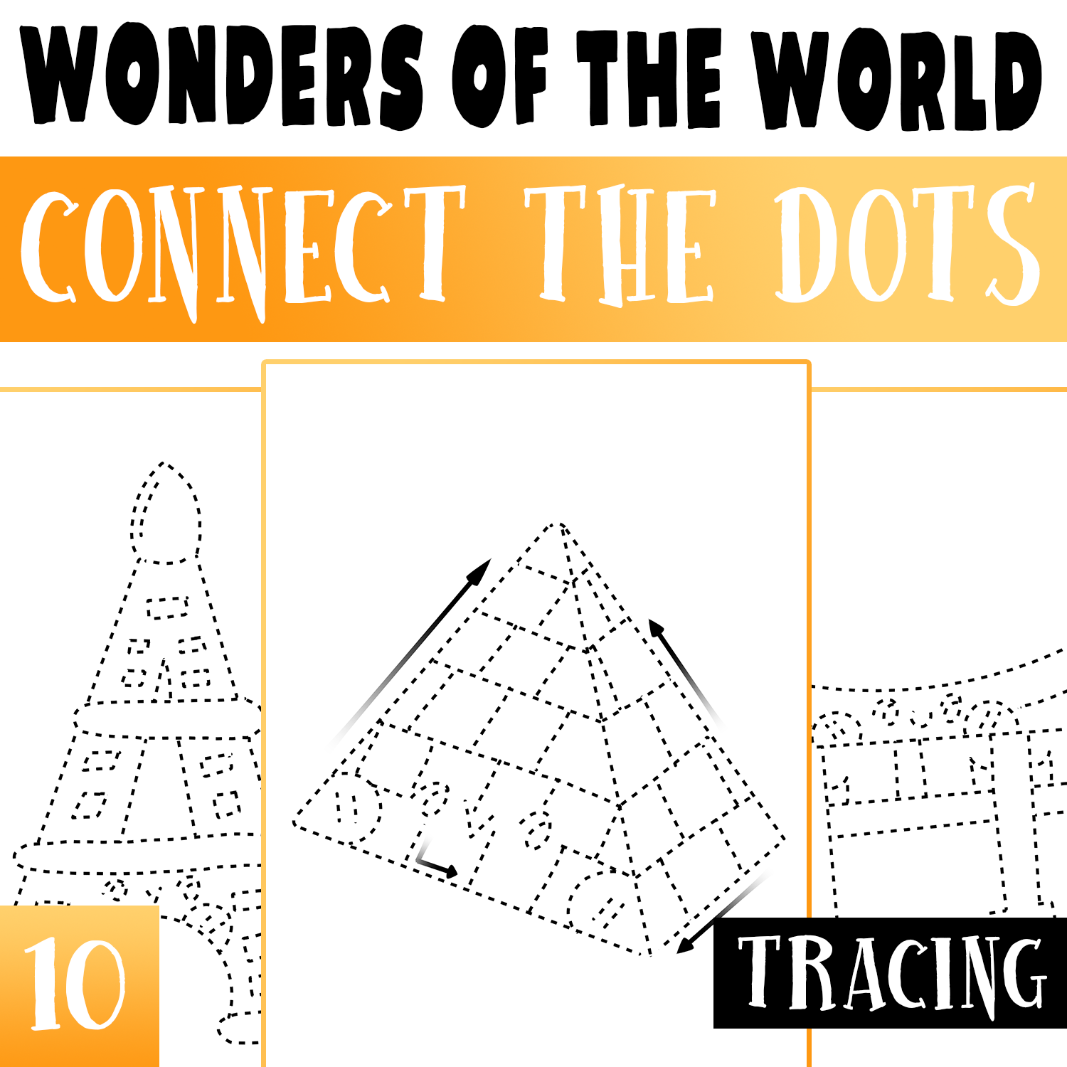 Wonders of The World Connect The Dots Worksheets, How to Draw, Pencil ...